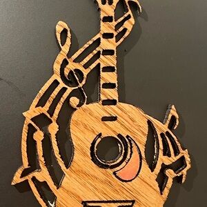 Abstract Musical Instruments Wall Decor in Brown and Black